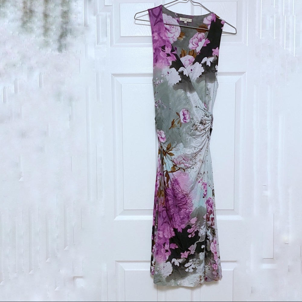 Etro Purple and Gray Floral Dress
